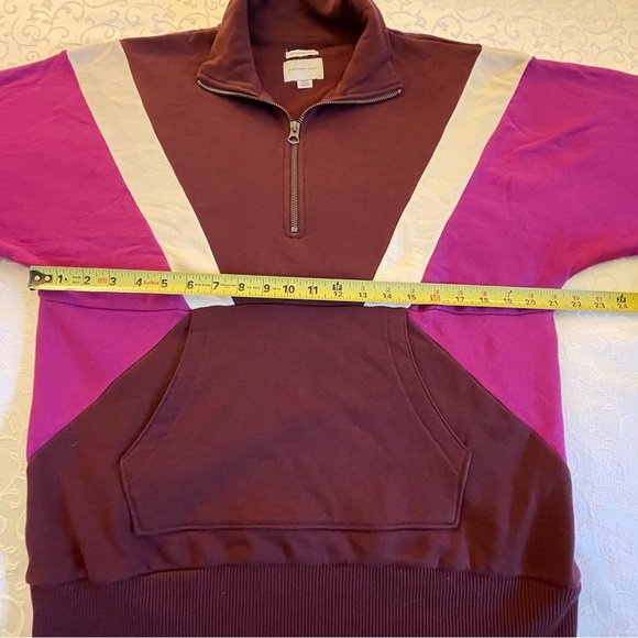 American Eagle Quarter Zip Tri-Color Sweatshirt And Matching Socks - Picture 13 of 16